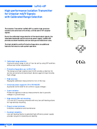 Thumbnail of document Data Sheet - IsoPAQ-40P High-Performance Isolation Transmitter